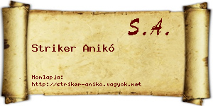 Striker Anikó névjegykártya